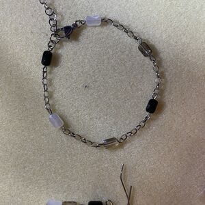 Jelly's Jewelry and Boutique Silver Bracelet with Black, Gray, and White Accents